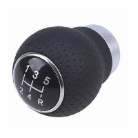 Car Gear Shift Knob 5 Speed Universal Aluminum Manual Shifter Lever Black Leather