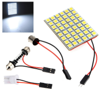 Car Interior 5050 48 Smd Led Light Panel+t10+festoon+ba9s Dc 12v