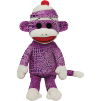Beanie   Sock Monkey purple sparkle
