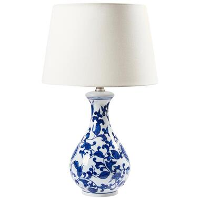 CARMEN   Tafellamp   Wit/Blauw   Porselein/Linnen