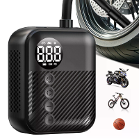 CARSUN T2161 Draagbare Elektrische Fiets Pomp 150PSI Digitale Bandenpomp Type C Oplaadbare Luchtcompressor Draadloos Min
