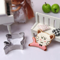 Cartoon Kitty Shape Stainless Steel Cookie Cutter Fondant Cake Mold
