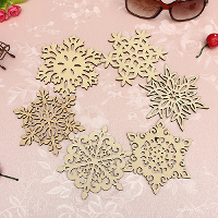 Carved Wooden Snowflake Coffee Tea Drink Mug Cup Coaster Mat