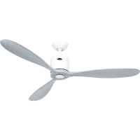 CasaFan AEROPLAN ECO 132 WE LG Flügel Massivholz Lichtgrau Plafondventilator 27 W (Ø x h) 132 cm x 310 mm Wit Met afstandsbediening, Timer, Met wintermodus