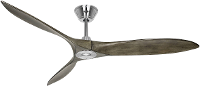 CasaFan ECO AIRSCREW 152 BN GW Plafondventilator 28 W (Ø x h) 1520 mm x 275 mm Chroom Met afstandsbediening, Met wintermodus