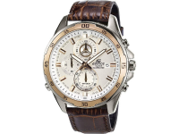 Casio Chronograaf Horloge EFR 547L 7AVUEF (l x b x h) 54 x 47.2 X 13.9 Mm Goud, Bruin Materiaal (behuizing): RVS Materiaal (armband): Leer