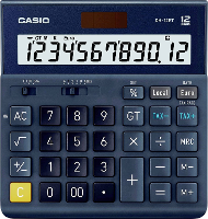 Casio DH 12ET Bureaurekenmachine Donkerblauw Aantal displayposities: 12 werkt op zonne energie (l x b x h) 101 x 159 x 29 mm