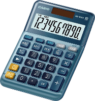 Casio MS 100EM Bureaurekenmachine Blauw Aantal displayposities: 10 werkt op zonne energie (l x b) 101 mm x 149 mm