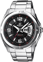 Casio Quartz Horloge EF 129D 1AVEF (l x b x h) 49 x 44.8 X 10.4 Mm Zilver Materiaal (behuizing): RVS Materiaal (armband): RVS