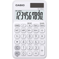 Casio SL 310UC Zakrekenmachine Wit Aantal displayposities: 10 werkt op zonne energie, werkt op batterijen (b x h x d) 70 x 8 x 118 mm