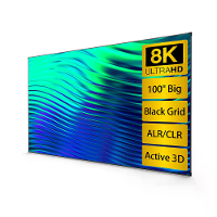CASIRIS 8K ALR Projectorscherm 100 inch in zwart rooster 16:9 aluminium frame 160° kijkhoek anti licht weigerende thuisb