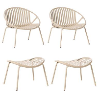 CASPERIA   Set van 2 tuinstoelen   Zandbeige   Synthetisch materiaal
