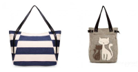 Casual Navy Sail Canvas Cloth College Wind Women Shoulder Bags