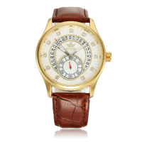 Casual Sewor Leather Band Mechanical Wrist Watch