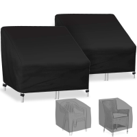 CAVEEN Patio Stoelhoezen voor Tuinmeubilair Waterdicht, 2 Pack Lounge Deep Seat Cover, 600D Zware Outdoor Gazon Stoelhoe