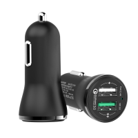 Cc 37 Dual Usb Black Car Charger 2.4A Fast Chargefor Xiaomi Samsung Huawei Iphone Ipad