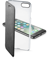 Cellularline Clear Book Iphone Flip Case Geschikt Voor Model (gsm's): Apple Iphone 7 Zwart, Transparant