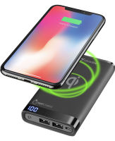 Cellularline FreePower Manta Inductie powerbank 2000 mA 8000 mAh Uitgangen Qi standaard Zwart