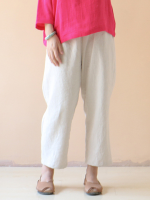 Women Cotton Linen Elastic Waist Harem Pants