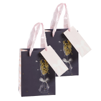 Bruiloft giftbags   Pakket van 4x stuks   cadeau tasjes   goodiebags   blauw   papier   11 x 14 x 6