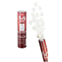 Confetti shooter valentijn / bruiloft   decoratie hartjes   wit   20 cm   papier