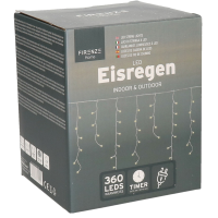 Ijspegelverlichting lichtsnoer   1200 cm   360 led lampjes   warm wit   met timer