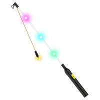 Lampionstokje   met 4 LED lichtjes   excl. Batterijen   50 cm   zwart