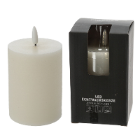 LED kaars/stompkaars   creme wit   D7,5 x H10 cm   flikkerend licht