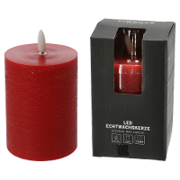 LED kaars/stompkaars   rood   D7,5 x H10 cm   flikkerend licht