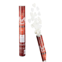 Party popper/confetti shooter   valentijn/bruiloft hartjes   papier   wit   40 cm
