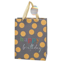 Cepewa verjaardag giftbags/cadeau tasjes   grijs   papier   happy birthday   17 x 23 x 9 cm