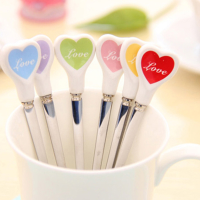 Ceramic Handle Heart Coffee Spoon Multicolor Stirring Spoon