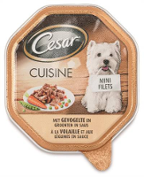 Cesar Alu Mini Filets Gevogelte/groente Hondenvoer #95;_150 Gr