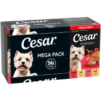 Cesar Classic Mix Paté multipack natvoer hond maaltijdkuipjes (150 g) 2 verpakkingen (48 x 150 g)