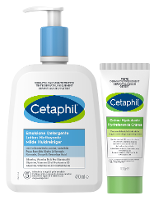 Cetaphil Milde Huidreiniger 470ml + Hydraterende Crème 100g Combinatievoordeel