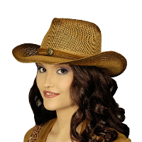 Cowboy/rodeo hoed   bruin   volwassenen   stro   Carnaval accessoires