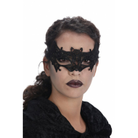 Halloween   Halloween oogmasker/gezichtsmasker   vleermuis   zwart   kant   voor dames