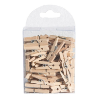 Hobby mini wasknijpers   50x   naturel   hout  2,5 cm