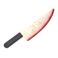 Horror keukenmes/slagersmes   glow in the dark   met nep bloed   50 cm