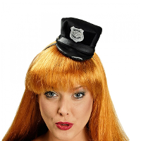 Politie verkleed diadeem/haarband   zwart   voor volwassenen   one size