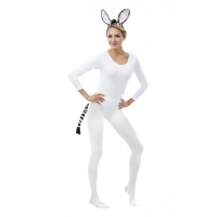 Verkleed set zebra   oortjes/staart   zwart/wit   Verkleed accessoires