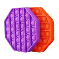 CHARMINER 2 Stuks Oranje Paars Bubble Fidget Speelgoed Set Hexagon Draagbare Siliconen Squeeze Zintuiglijke Speelgoed St