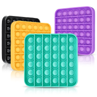 4 Stks Zintuiglijke Speelgoed Geel/Paars/Zwart/Groen Vierkante Squeeze Fidget Speelgoed Set Siliconen Puzzel Speelgoed D