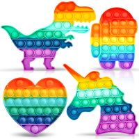 Bubble Fidget Zintuiglijke Speelgoed Decompressie Siliconen Popper Speelgoed Regenboog Eenhoorn Dinosaurus Robot Vierkan