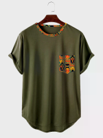 ChArmkpR Etnisch Figuur Gezicht Patchwork T Shirts