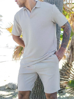 ChArmkpR Heren Golfshirt met Effen Kleur Co ord