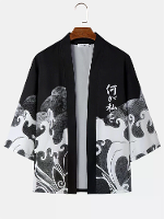 ChArmkpR Heren Japanse Golfprint Kimono