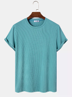ChArmkpR Heren T Shirts Effen Ronde Hals Casual Korte Mouwen T Shirts Zomer Dagelijkse Casual Tee