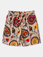 Mannen Bloemen Totem Print Casual Trekkoord Taille Shorts