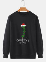 ChArmkpR Mannen Kerst Element Print Crew Neck Losse Pullover Sweatshirts